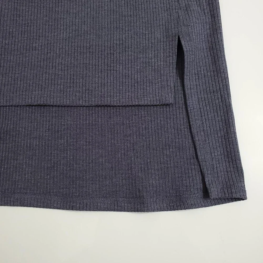Eileen Fisher Women Ribed Knit Tunic Mini Dress M Boat Neck Stretch Shor… - Picture 8 of 11